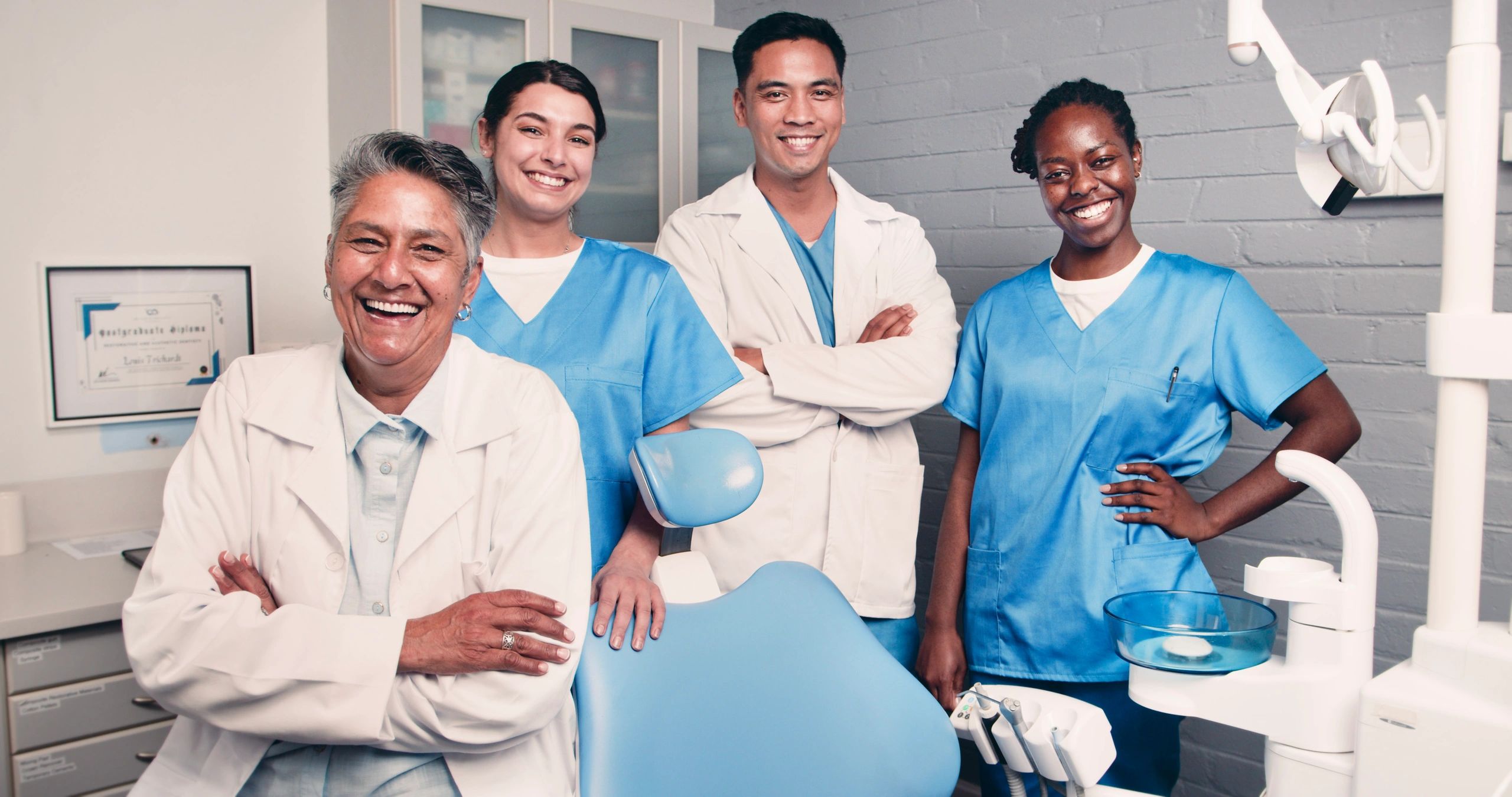Dental team in a modern clinic